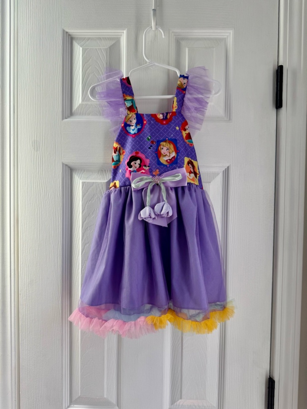 Purple Disney Princess Tulle Dress with Character Print